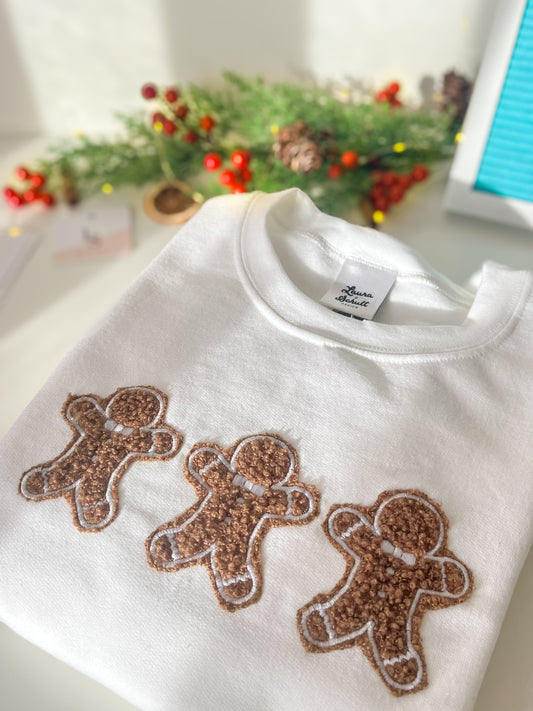 Fluffy Gingerbread Cookie Christmas Sweatshirt