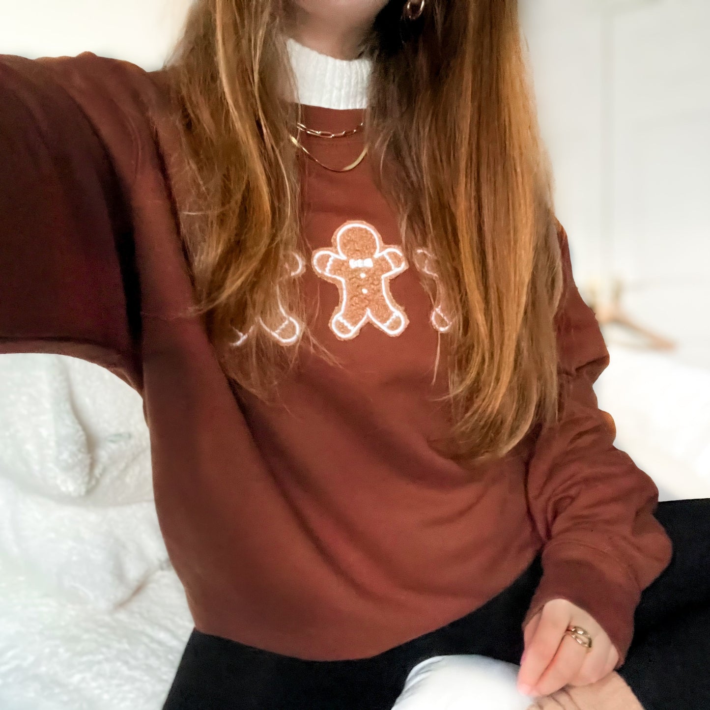 Sudadera navideña con galleta de jengibre esponjosa