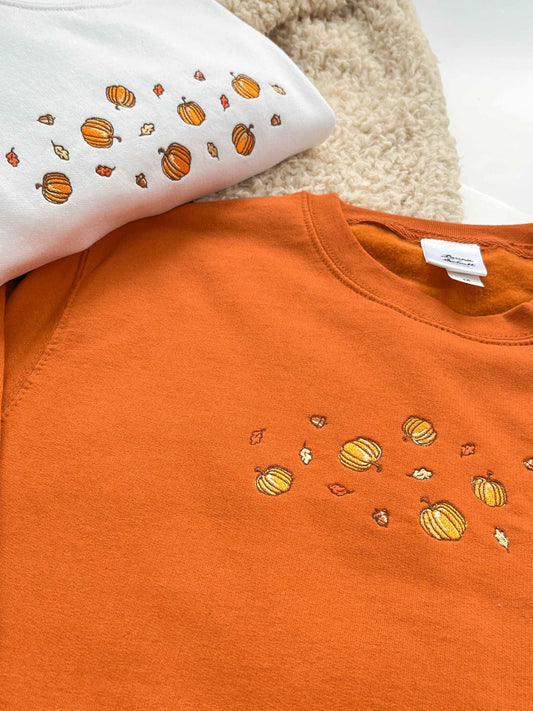 Pumpkins and Autumn Leaves Sweatshirt