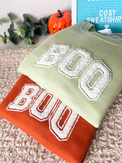 Fluffy Varsity Boo Sweatshirt