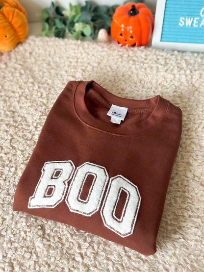 Fluffy Varsity Boo Sweatshirt