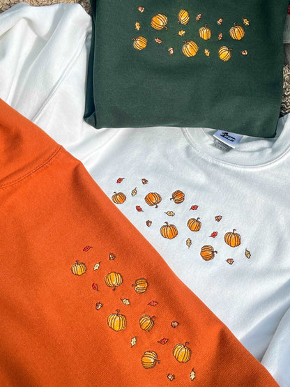 Pumpkins and Autumn Leaves Sweatshirt